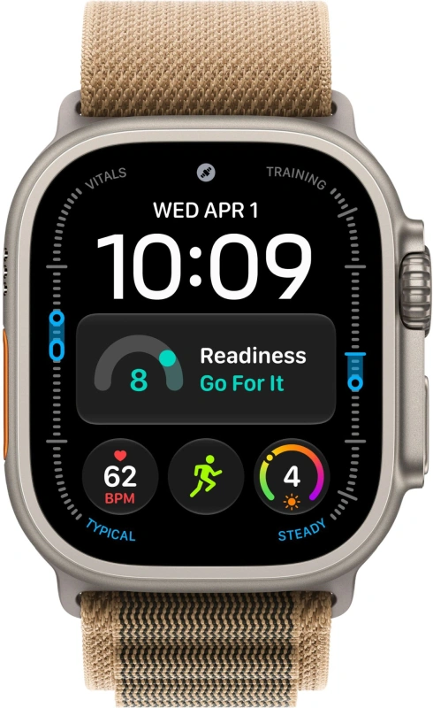 Умные часы Apple Watch Ultra 4 (2026) GPS+Cellular 49мм, Натуральный титановый корпус, ремешок "Пустынная альпийская петля" размер M 145-190 мм (MJAF4). Фото 2