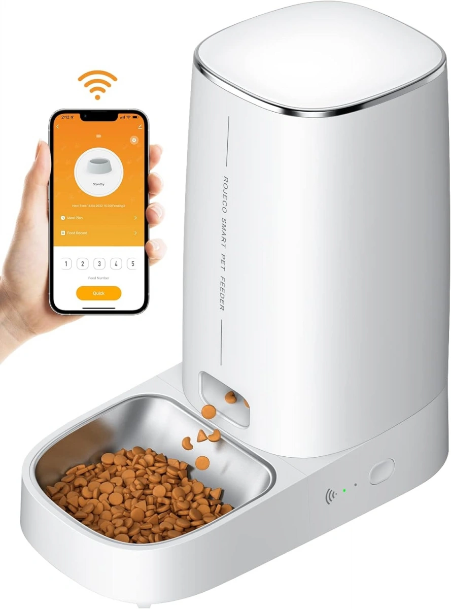 Умная кормушка для животных XiaoMi Rojeco 4L Automatic Pet Feeder WIFI Version Single Bowl, белый (RJJDS0WIFI-4L). Фото 2