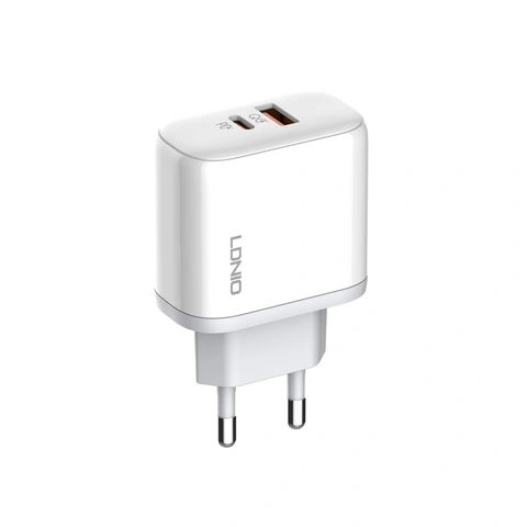 Сетевое зарядное устройство LDNIO 45W Fast Charger PD/QC + кабель USB - Type-C 1м, Белый. Фото 1