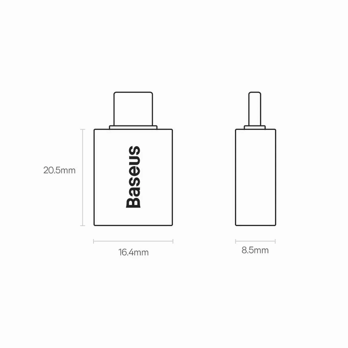 Переходник Baseus Ingenuity Series Mini OTG Adaptor Type-C to USB-A 3.1, Синий (ZJJQ000003). Фото 7