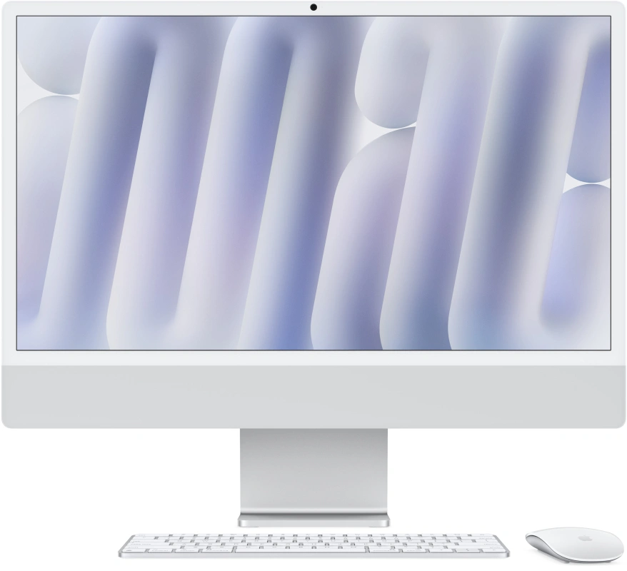 Apple iMac 24" Retina 4,5K, (Z1K1001M8) (M4, 10C CPU, 10C GPU, 24 ГБ, 1 ТБ SSD, 2024), Silver. Фото 1