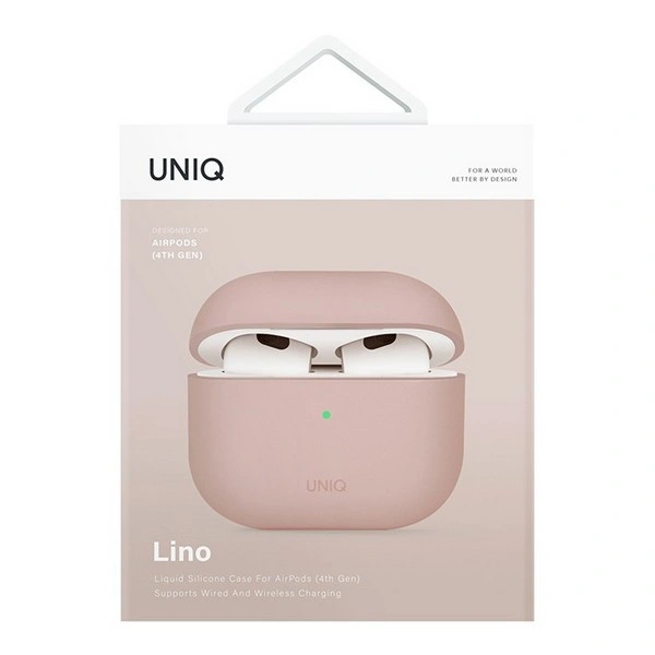 Чехол Uniq для наушников AirPods 4 LINO Liquid silicone, Pink (AIRPODS(2024)-LINOPNK). Фото 6