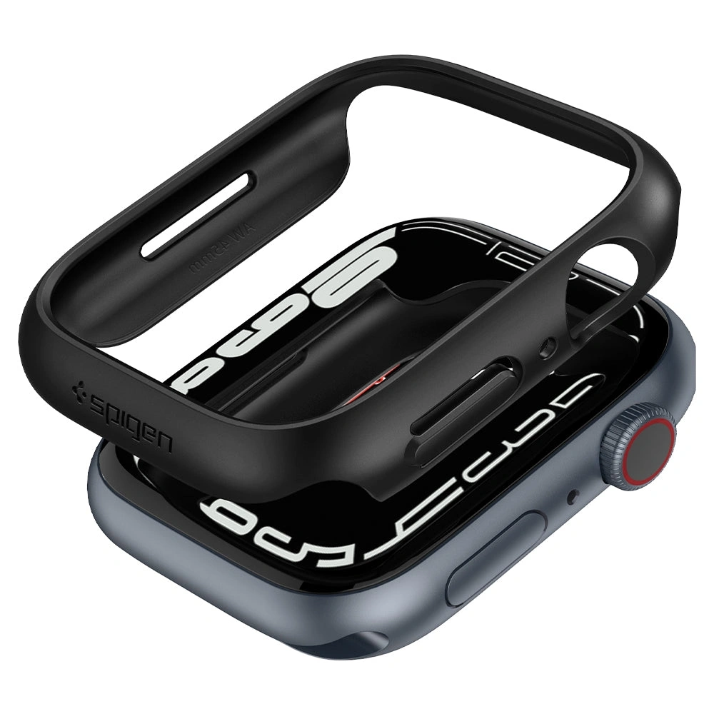 Чехол Spigen Thin Fit для Apple Watch 45mm, Чёрный (ACS04174). Фото 1