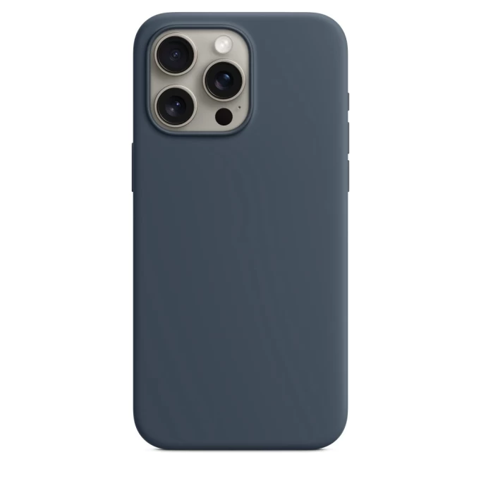 Накладка Silicone Case With MagSafe для iPhone 15 Pro, Storm Blue