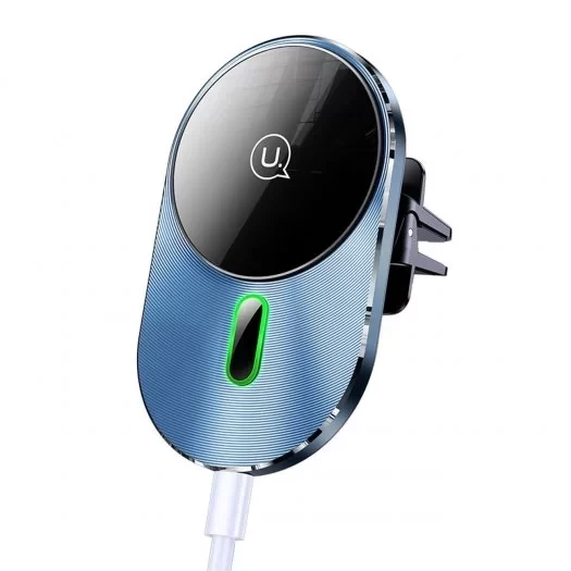 Держатель Usams Magnetic car wireless charging phone holder (Air vent) US-CD170, Серебристый