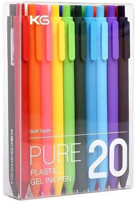Набор гелевых ручек KACO Pure Plastic Ge Ink Pen K1015 (20 шт.), Цветные