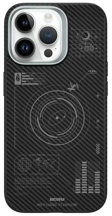 Накладка Wiwu Kevlar case With MagSafe для iPhone 15 Pro, Чёрная (KJZ-017)