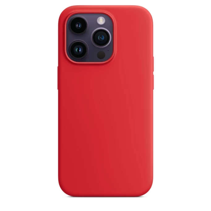 Накладка Silicone Case With MagSafe для iPhone 15 Pro Max, Красная