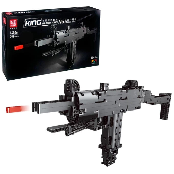 Конструктор Mould King Block Gun 14006. Пистолет-пулемет Mini Uzi, 796 деталей.