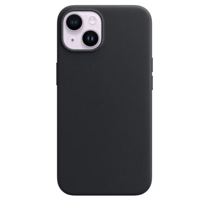 Накладка Leather Case With MagSafe для iPhone 15, Чёрная