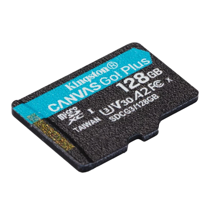 Карта памяти Kingston 128GB MicroSDXC Canvas Go Plus UHS-I U3 V30 A2 170 МБ/с (SDCG3/128GBSP)