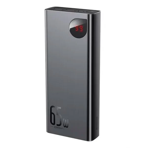 Внешний аккумулятор Baseus Adaman Metal Digital Display Quick Charge Power Bank 20000mAh 65W, Чёрный (PPIMDA-D01)