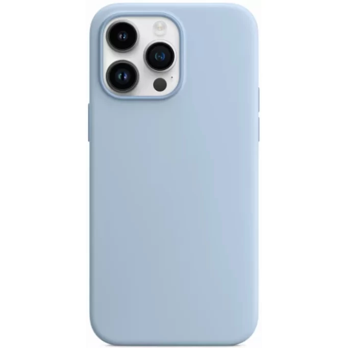 Накладка Silicone Case With MagSafe для iPhone 15 Pro Maх, Голубая