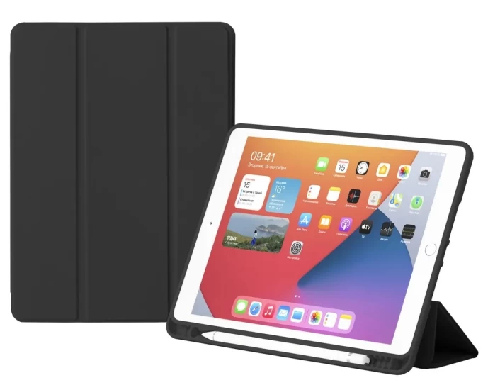 Чехол Smart Case With Pencil Holder для iPad 10.2, Чёрный