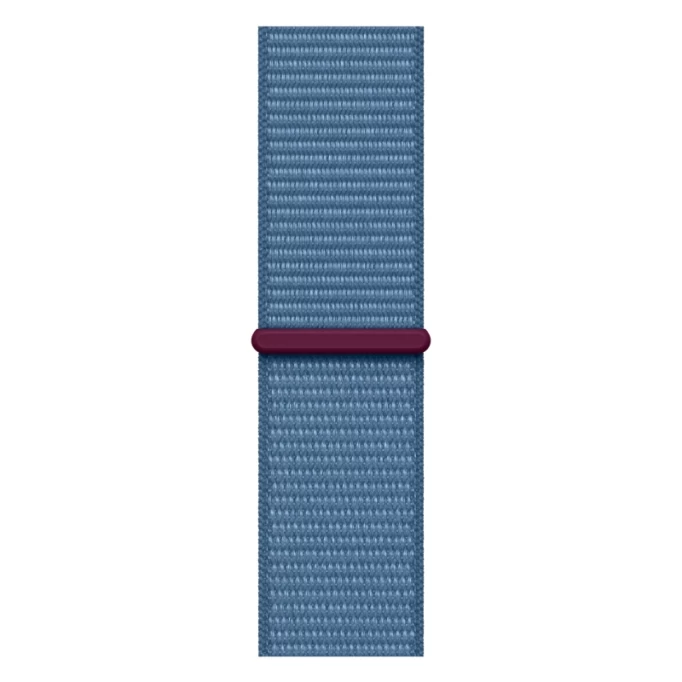 Apple Watch Series 9, 45 мм, серебристый алюминий, спортивный ремешок "ледяной синий" (MR9F3)