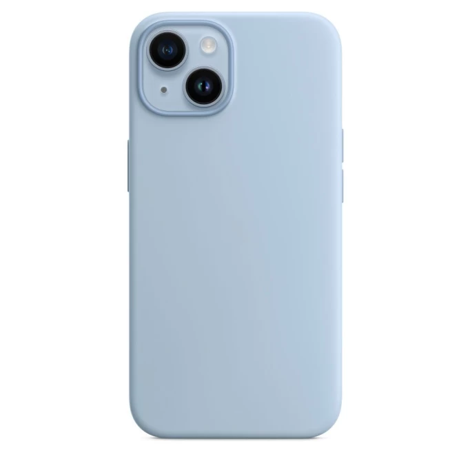 Накладка Silicone Case With MagSafe для iPhone 15, Голубая