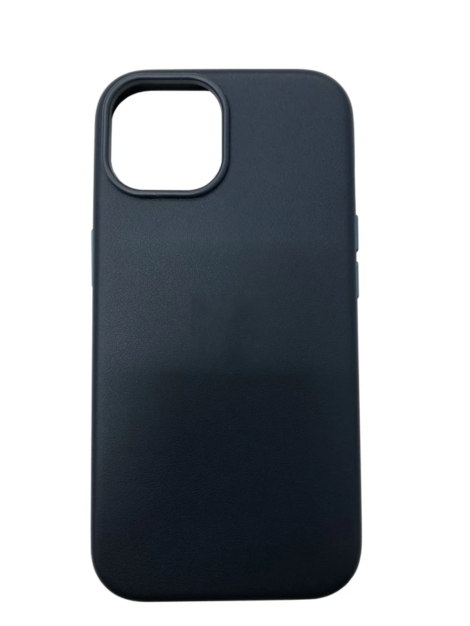 Накладка Leather Case With MagSafe для iPhone 15, Синяя