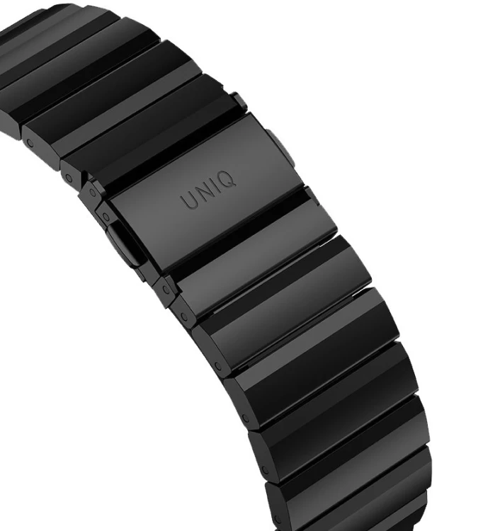 Ремешок Uniq Strova Adjustable Steel Band With Quick-Release Clasp для Apple Watch 44/45/49мм, Чёрный (44MM-STRVBLK)