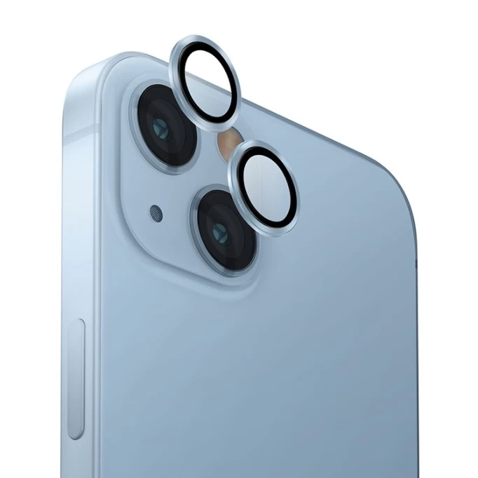 Защитное стекло на камеру Anank AR Aluminium lens Guard для iPhone 15/15 Plus, Синее