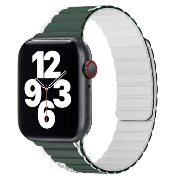 Ремешок Wiwu Magnetic Silicon для Apple Watch 42/44/45/49мм, Зелёный, серый (Wi-WB010)